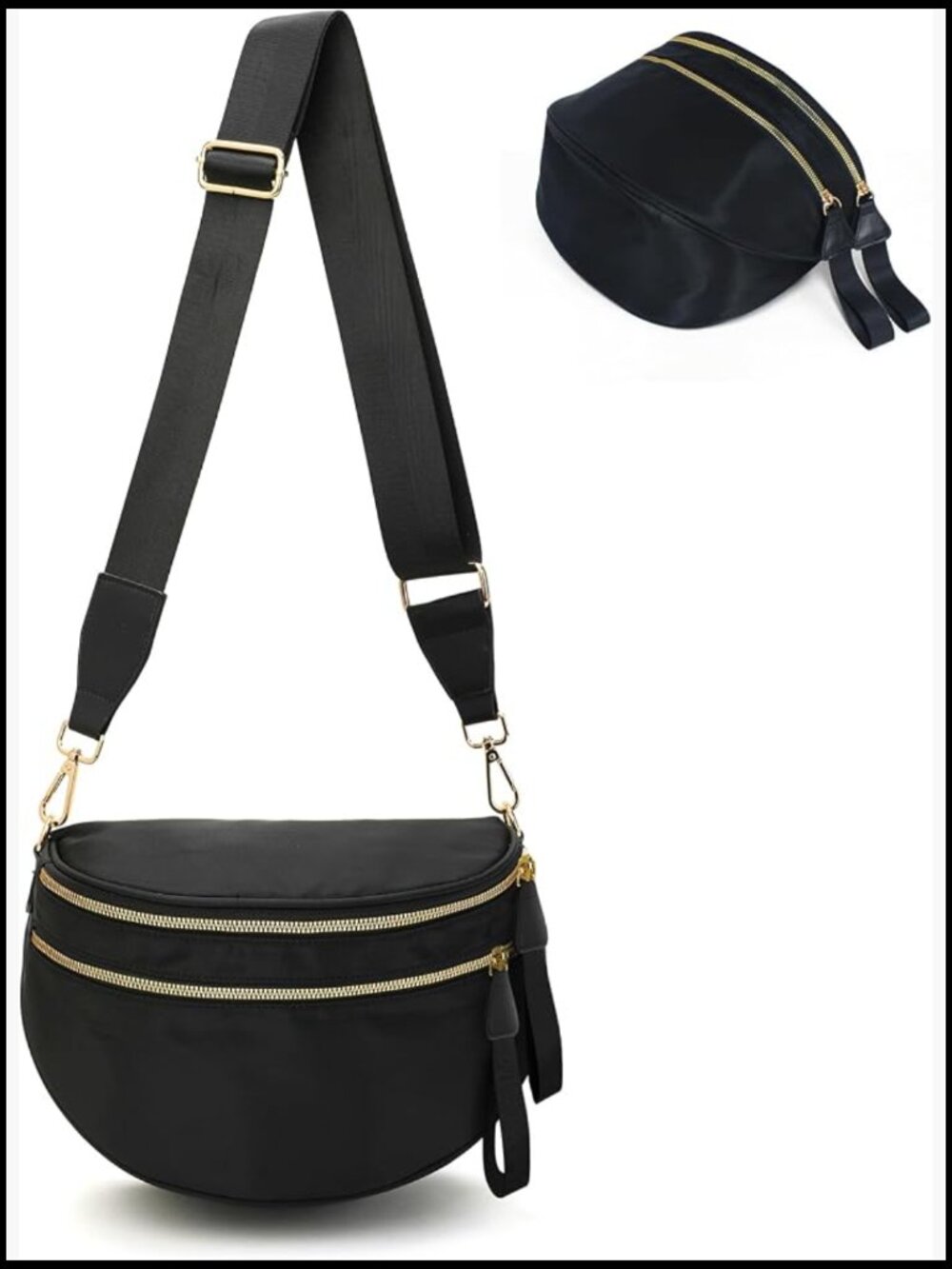 Checkered Nylon Crossbody Bags for Women Spacious Shoulder Handbag Mom Bag